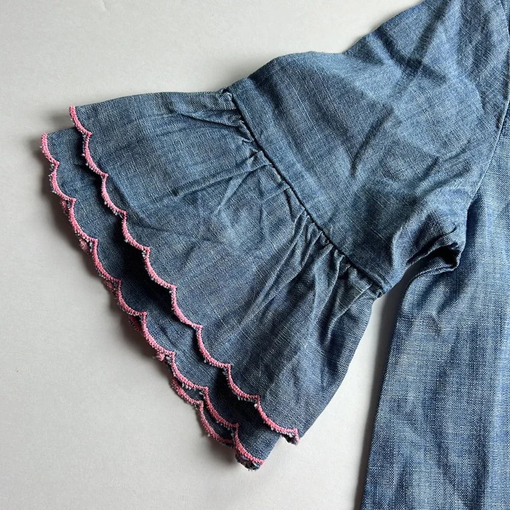 Crewcuts denim embroidered dress